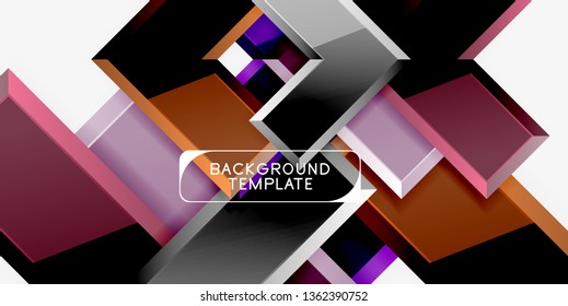 Glossy arrows background, vector illustration