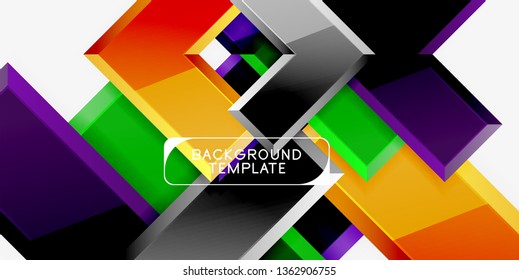Glossy arrows background, vector illustration