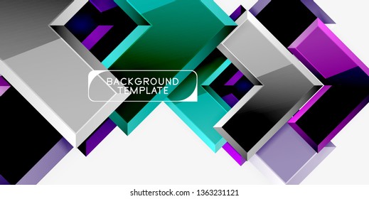 Glossy arrows background, vector illustration