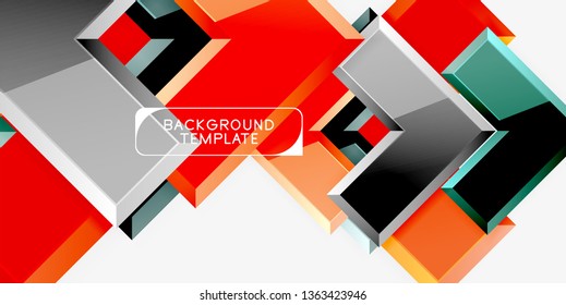 Glossy arrows background, vector illustration