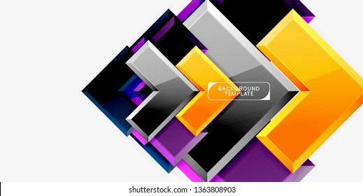 Glossy arrows background, vector illustration