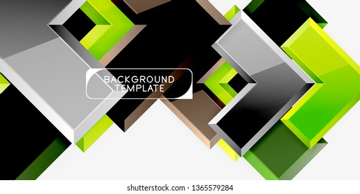 Glossy arrows background, vector illustration