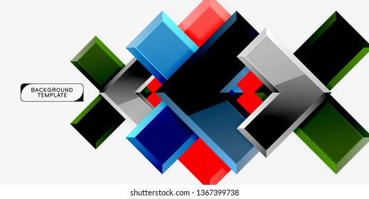 Glossy arrows background, vector illustration