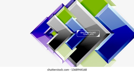 Glossy arrows background, vector illustration