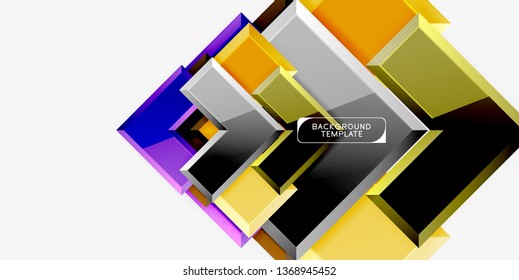 Glossy arrows background, vector illustration