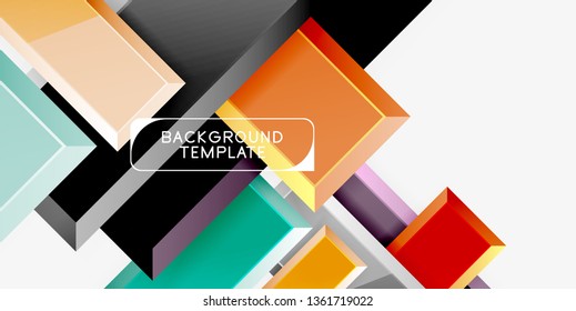 Glossy arrows geometric background, vector techno or business design template