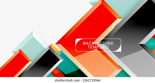 Glossy arrows geometric background, vector techno or business design template