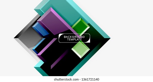 Glossy arrows geometric background, vector techno or business design template