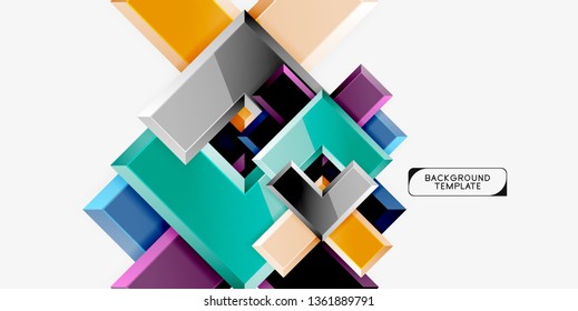 Glossy arrows geometric background, vector techno or business design template