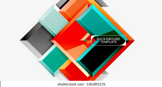 Glossy arrows geometric background, vector techno or business design template