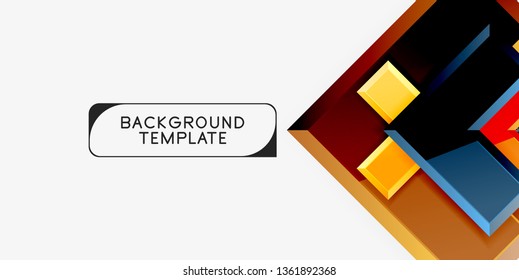 Glossy arrows geometric background, vector techno or business design template