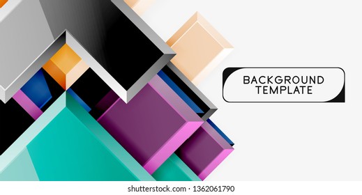 Glossy arrows geometric background, vector techno or business design template