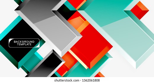 Glossy arrows geometric background, vector techno or business design template