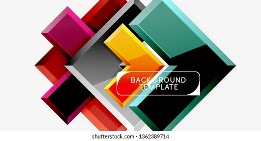 Glossy arrows geometric background, vector techno or business design template