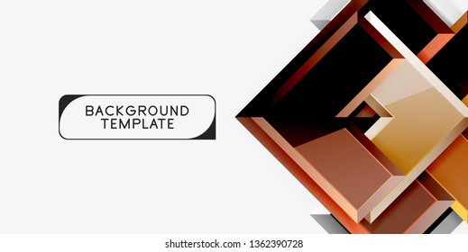 Glossy arrows geometric background, vector techno or business design template