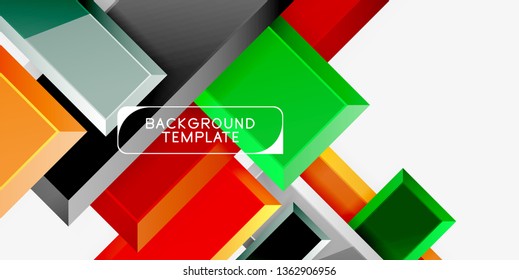 Glossy arrows geometric background, vector techno or business design template