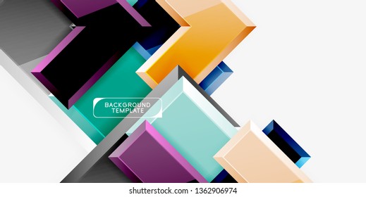 Glossy arrows geometric background, vector techno or business design template