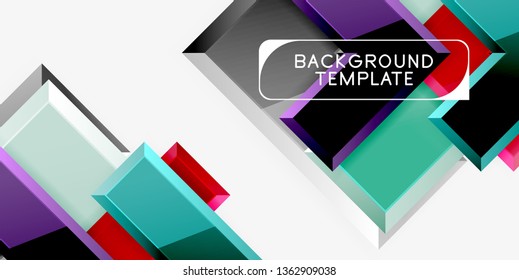 Glossy arrows geometric background, vector techno or business design template