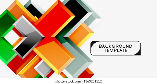 Glossy arrows geometric background, vector techno or business design template