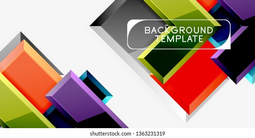 Glossy arrows geometric background, vector techno or business design template