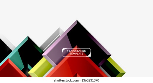 Glossy arrows geometric background, vector techno or business design template
