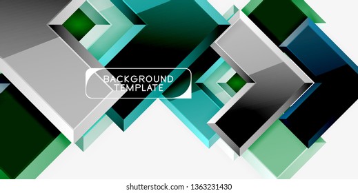 Glossy-Pfeile, geometrischer Hintergrund, Vektorgrafik- oder Geschäftsdesign-Vorlage