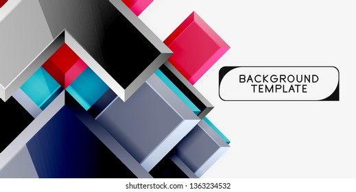 Glossy arrows geometric background, vector techno or business design template