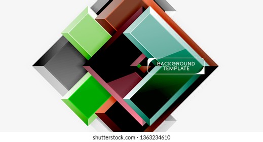 Glossy arrows geometric background, vector techno or business design template