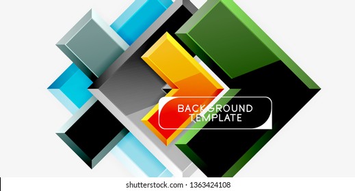 Glossy arrows geometric background, vector techno or business design template