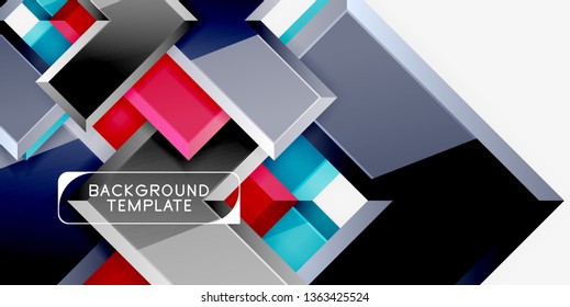 Glossy arrows geometric background, vector techno or business design template