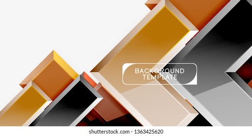 Glossy arrows geometric background, vector techno or business design template