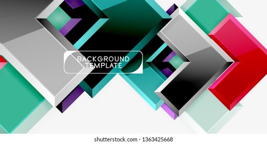 Flechas de brillo fondo geométrico, tecnología vectorial o plantilla de diseño de negocio