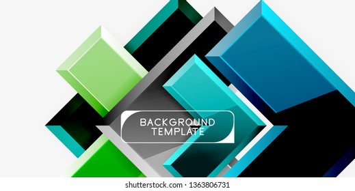 Glossy arrows geometric background, vector techno or business design template