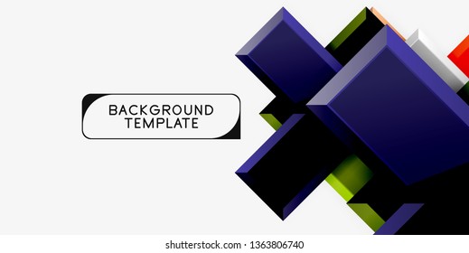 Glossy arrows geometric background, vector techno or business design template