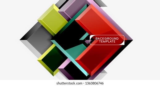 Glossy arrows geometric background, vector techno or business design template