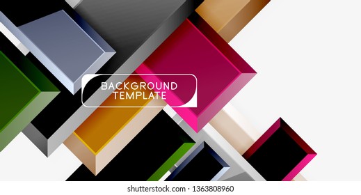 Glossy arrows geometric background, vector techno or business design template