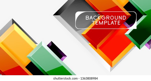 Glossy arrows geometric background, vector techno or business design template