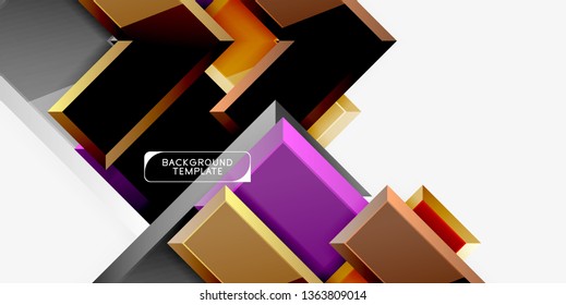 Glossy arrows geometric background, vector techno or business design template