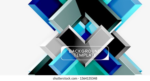 Glossy arrows geometric background, vector techno or business design template