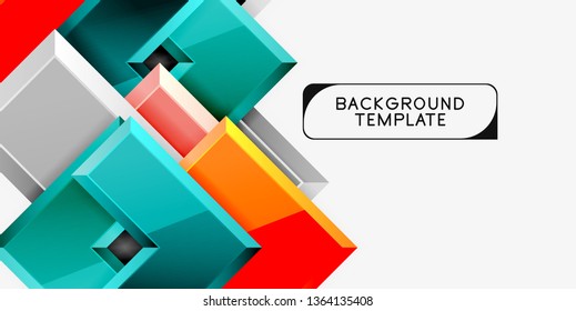 Glossy arrows geometric background, vector techno or business design template