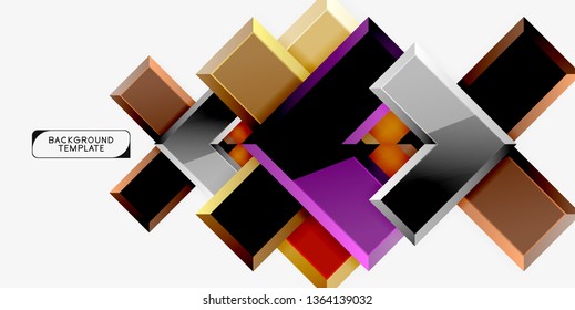Glossy arrows geometric background, vector techno or business design template