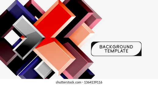 Glossy arrows geometric background, vector techno or business design template