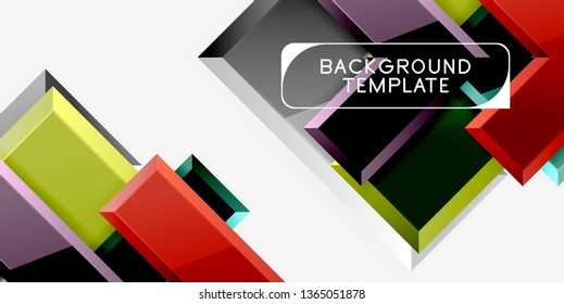 Glossy arrows geometric background, vector techno or business design template