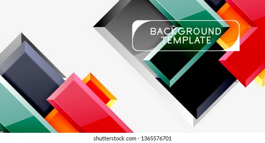 Glossy arrows geometric background, vector techno or business design template