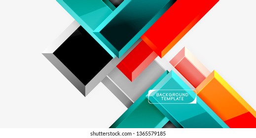 Glossy arrows geometric background, vector techno or business design template