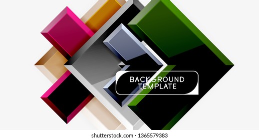 Glossy arrows geometric background, vector techno or business design template