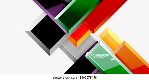 Glossy arrows geometric background, vector techno or business design template