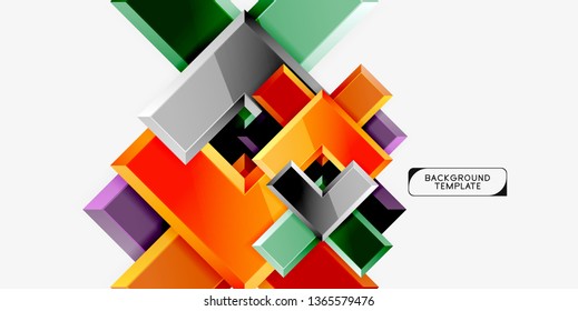 Glossy arrows geometric background, vector techno or business design template