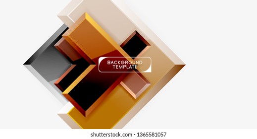 Glossy arrows geometric background, vector techno or business design template