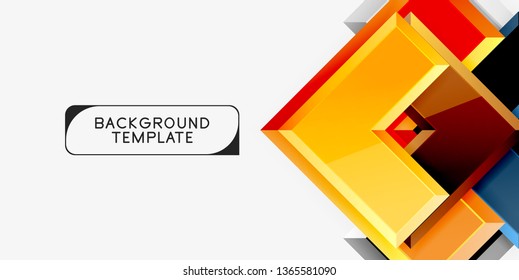 Glossy arrows geometric background, vector techno or business design template